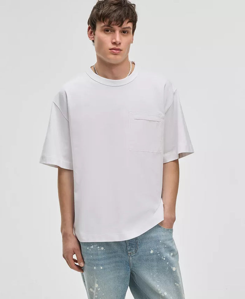 Men'S Short-Sleeve Relaxed-Fit Mixed Media T-Shirt, Exclusively at Macy'S