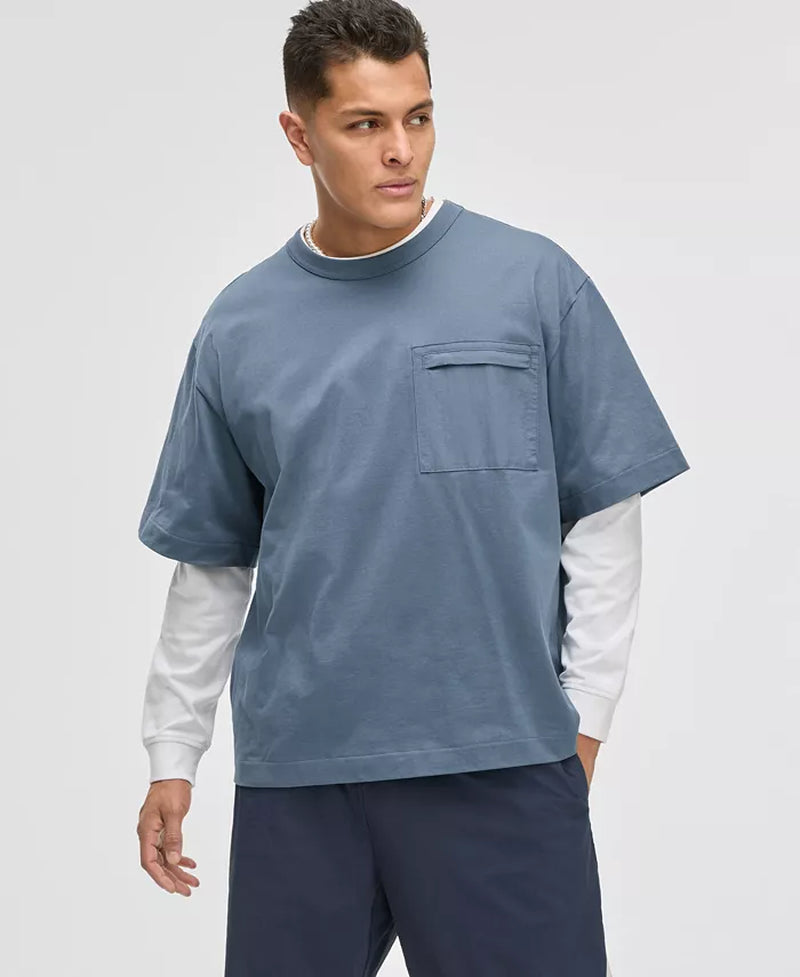 Men'S Short-Sleeve Relaxed-Fit Mixed Media T-Shirt, Exclusively at Macy'S